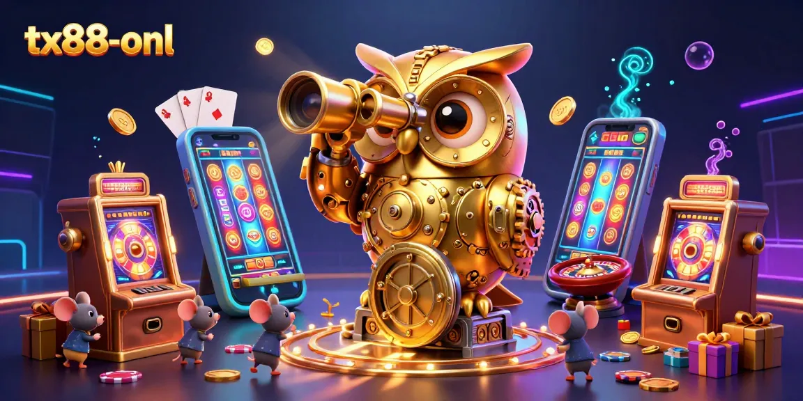 Experience thrilling gaming action at tx88-onl with a vibrant 3D casino scene filled with fun characters and exciting games.