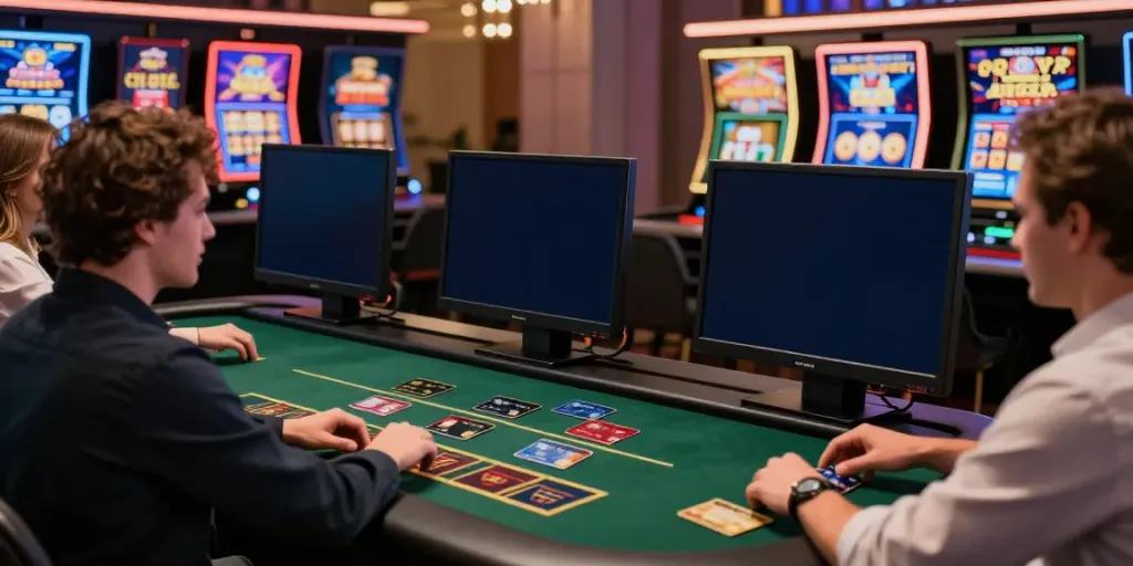 Players enjoying games at casinos that take credit cards with vibrant visuals and engaging features.
