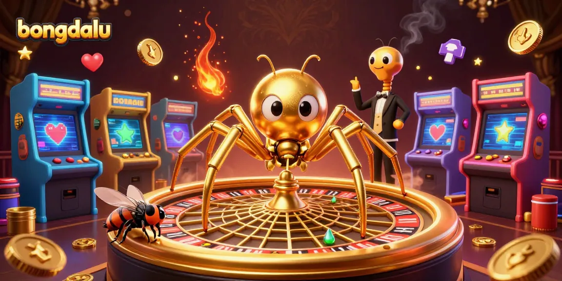 Engage with bongdalu through adrenaline-filled bets at a golden roulette wheel surrounded by vibrant gaming elements.