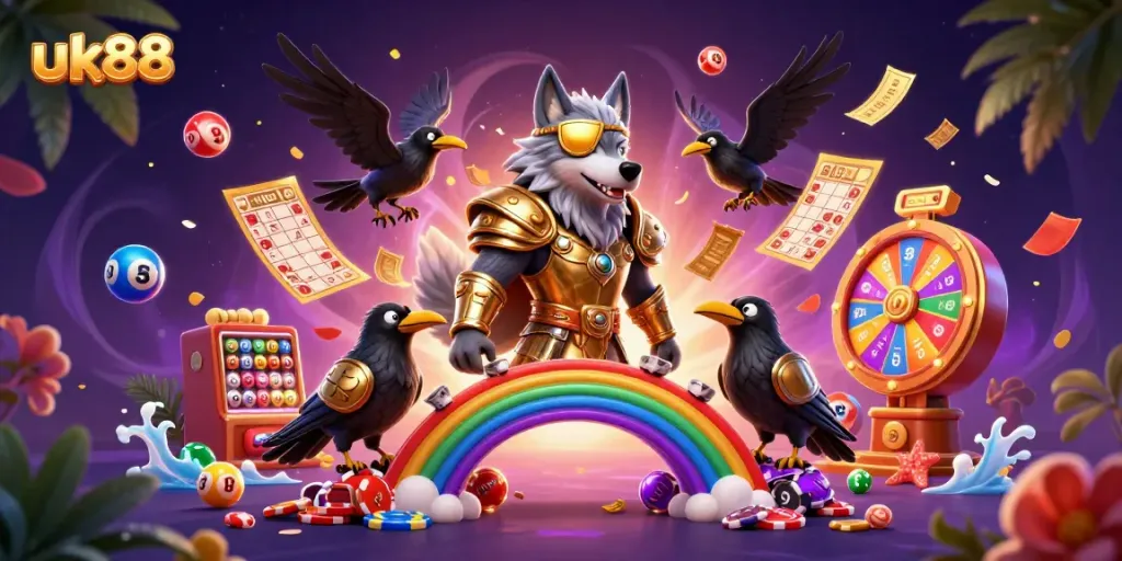 Engage in exciting gameplay at uk88 with vibrant Norse characters amidst dynamic casino elements.