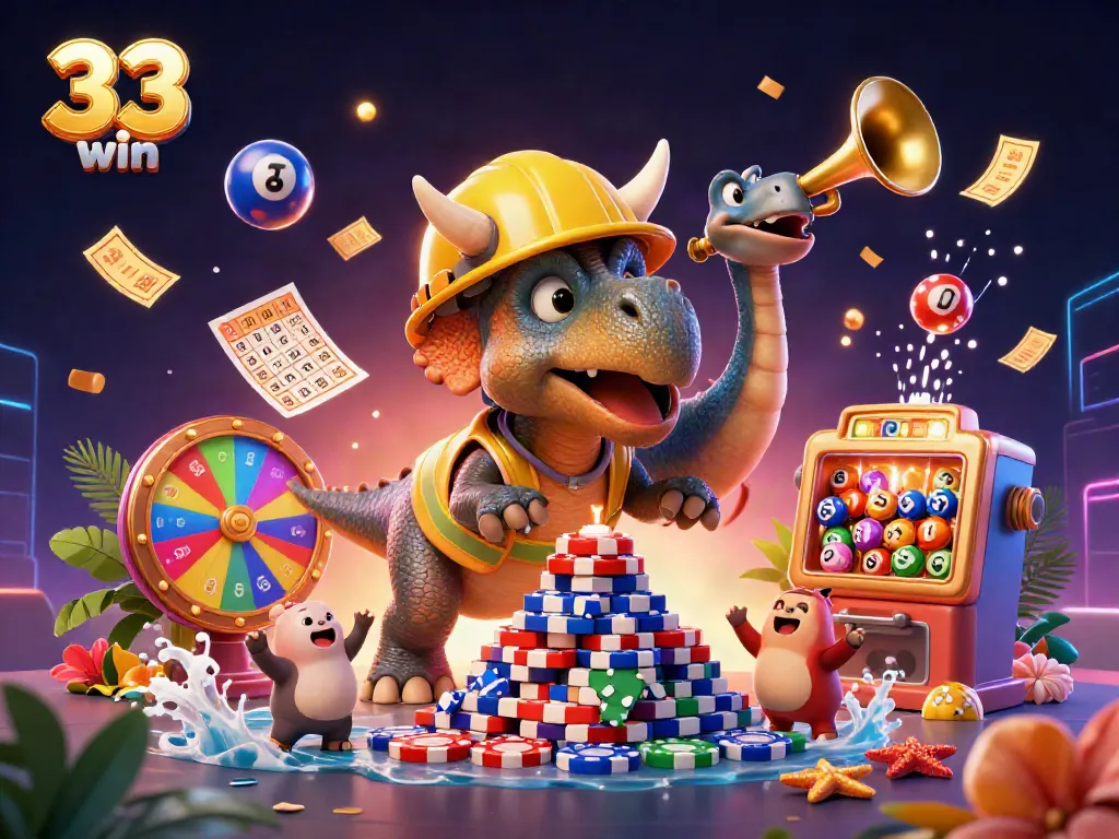 Engage with 33 win through a vibrant celebration of gambling excitement featuring dynamic casino elements.