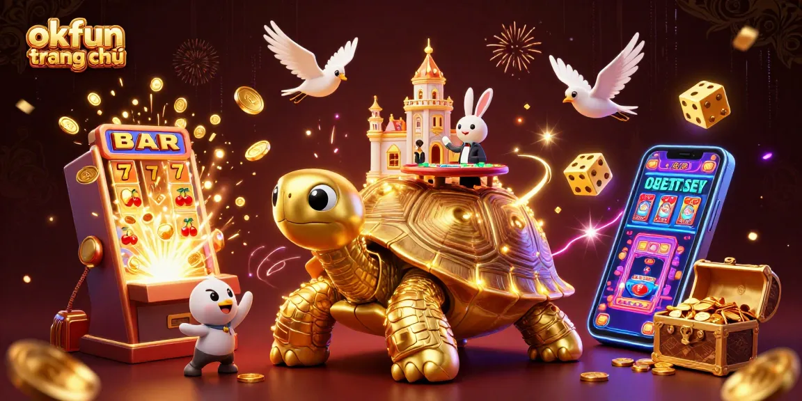 Engage with okfun trang chủ through this vibrant 3D digital illustration featuring casino excitement.