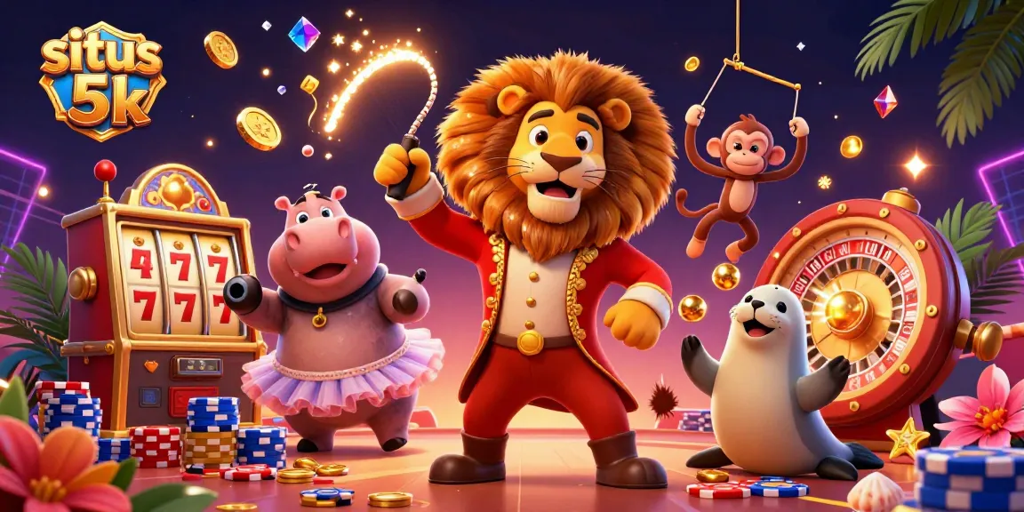 Experience the excitement of situs 5k with fun characters and dynamic casino game elements in vibrant 3D.
