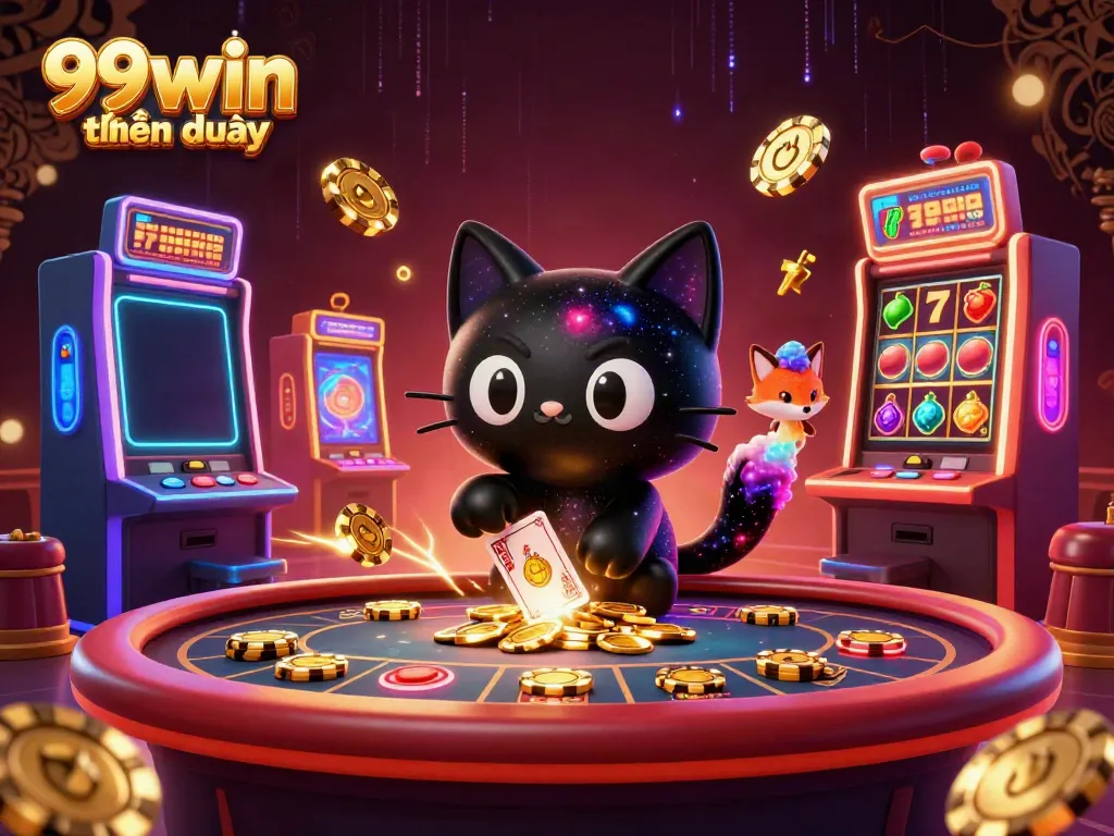 Experience thrilling gameplay at 99win thiên đường with a vibrant cosmic casino scene.