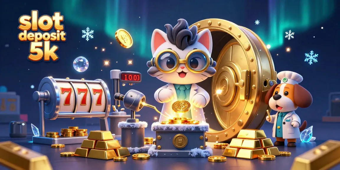 Spin winnings with slot deposit 5k in this vibrant, detailed casino scene.